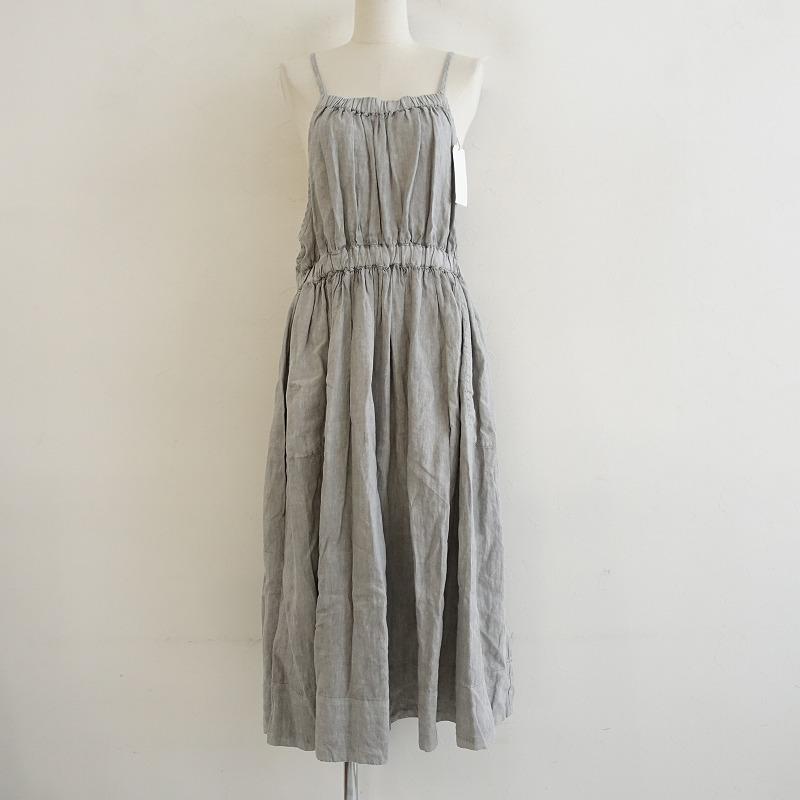 nest Robe ナチュラルダイリネンエプロンドレス　グレー nest Robe ナチュラルダイリネンエプロンドレスグレー