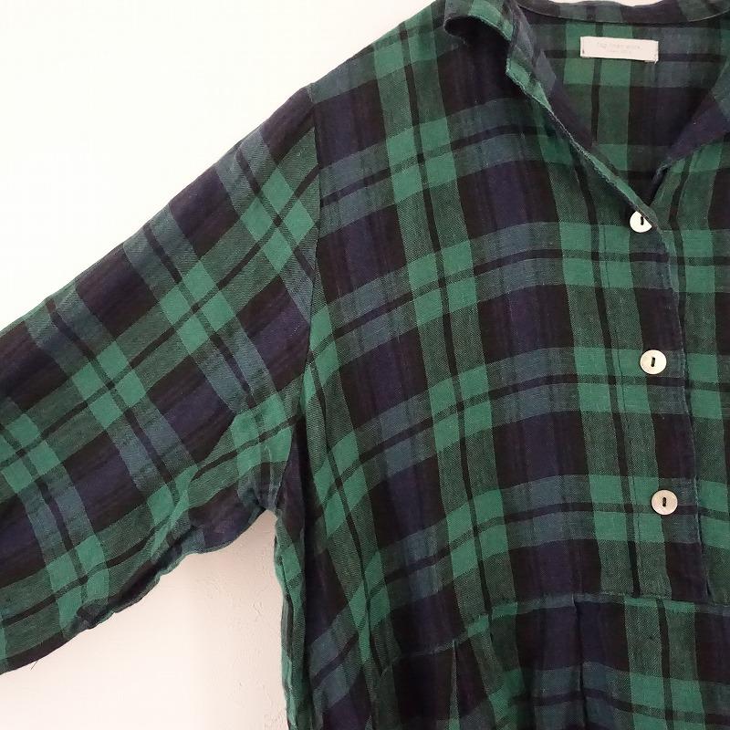 フォグリネンワーク fog linen work×hal *チェックワンピース*長袖