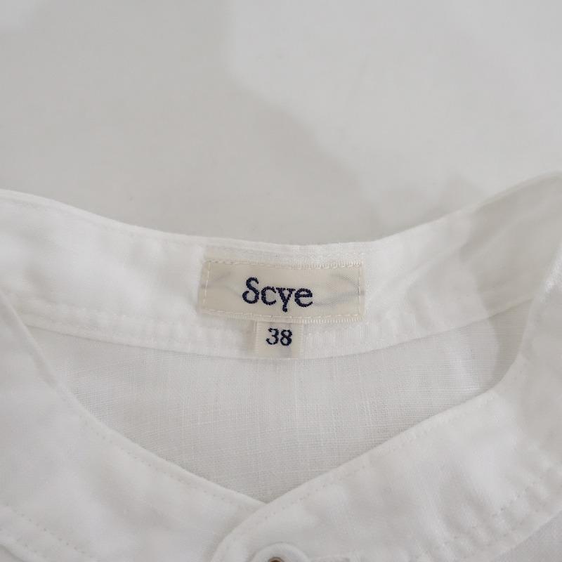 Scye（サイ） 【定価3.9万】サイ *リネン高密度長袖タックシャツ*38