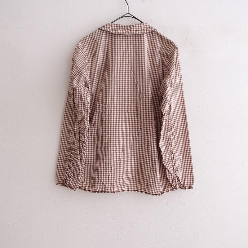 homspun（ホームスパン） *ラウンドカラーギンガムチェックブラウス*S 