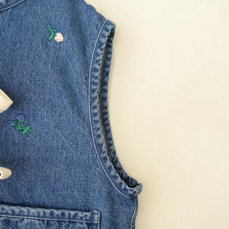 YOLOサマンサモスモス★ｓｍ２★デニム＊綿麻キャンバスベスト⁂結びリボン Samansa Mos2（サマンサ モスモス）の「デニム/綿麻キャンバス