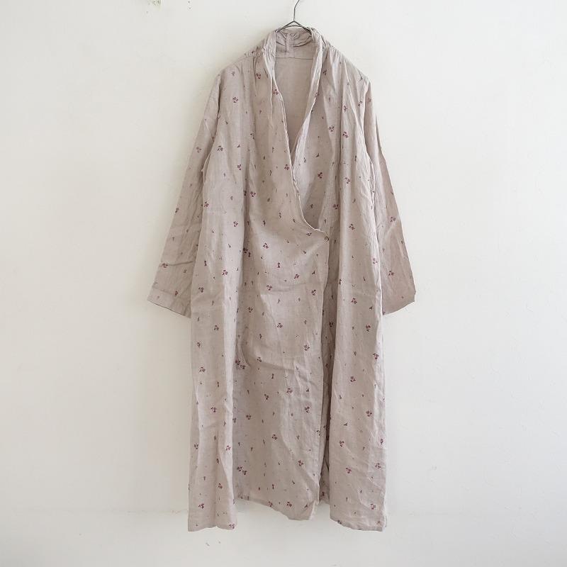 ネストローブ nest Robe *リネングレーププリントローブ*カシュクール 
