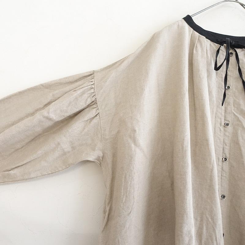 nest Robe 【定価2.9万】ネストローブ *リネンスモックドレス*F nest Robe 【定価2.9万】ネストローブ *リネンスモックドレス*F