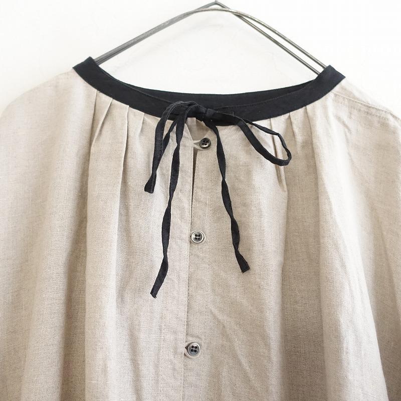 nest Robe 【定価2.9万】ネストローブ *リネンスモックドレス*F nest Robe 【定価2.9万】ネストローブ *リネンスモックドレス*F