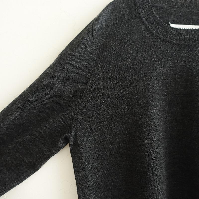 【新品、未使用】メゾンマルジェラ ダークグレー 半袖ニット Maison Margiela 美品 メゾンマルジェラ 白タグ ロングスリーブ