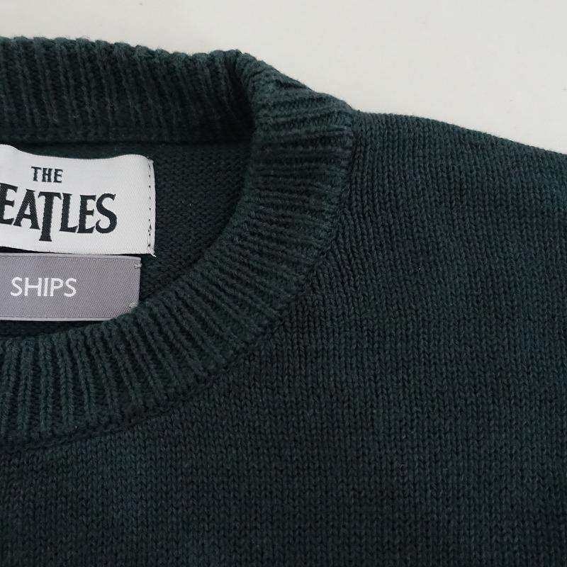 SHIPS×THE BEATLES　コラボ ニット セーター 緑　L シップス Ships *SU:BEATLESニット*SコラボHELPプルオーバー長袖