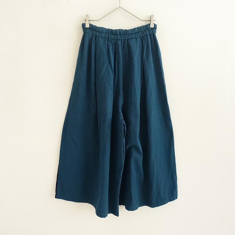 tamaki niime タマキニイメ *コットンワイドパンツ*longゴム紺×青緑