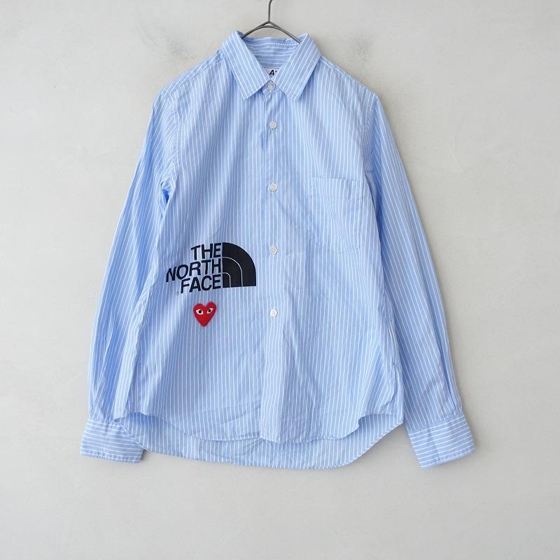 プレイコムデギャルソン ノースフェイス コラボシャツ　ストライプ プレイコムデギャルソン ノースフェイス コラボシャツ ストライプ PLAY