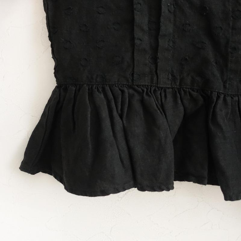 nest robe リネンドットジャガードブラウス　黒 nest Robe（ネストローブ） 【2024/定価3.5万】ネストローブ *リネン