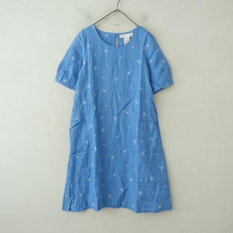 リゼッタ　ワンピース　36サイズ リゼッタLisette*10周年刺しゅうワンピース*36半袖プルオーバー麻