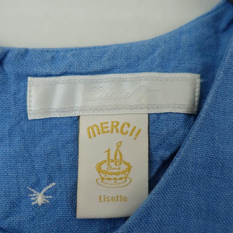 リゼッタLisette*10周年刺しゅうワンピース*36半袖プルオーバー麻