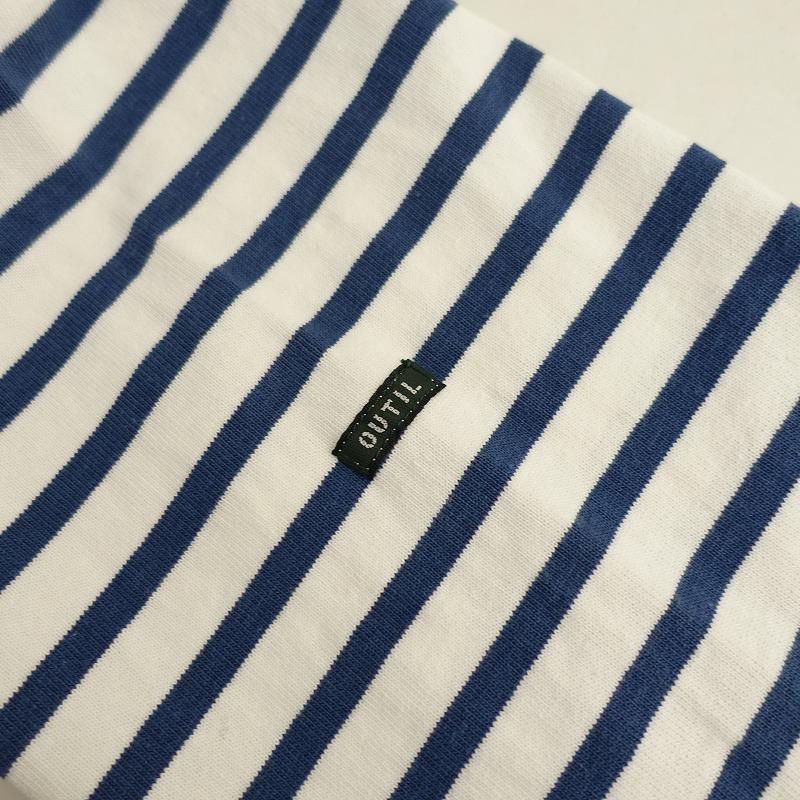 OUTIL 【定価2.2万】ウティー *バスクシャツ 0*ボーダー長袖コットン綿