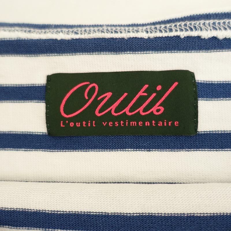 outil ボーダーバスクシャツ サイズ2 ネイビー OUTIL 【定価2.2万】ウティー *バスクシャツ 0*ボーダー長袖コットン綿