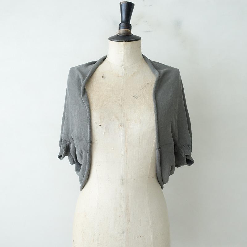 evam eva（エヴァムエヴァ） *cotton linen bolero ボレロ グレー