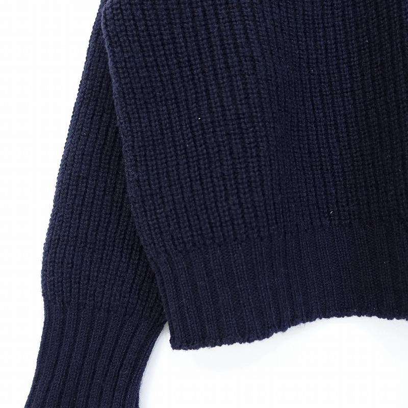 美品 マーガレットハウエル 日本製 2→M カシミヤ50% ボーダーニット 黒青 美品 マーガレットハウエル 日本製 2→M カシミヤ50% ボーダー