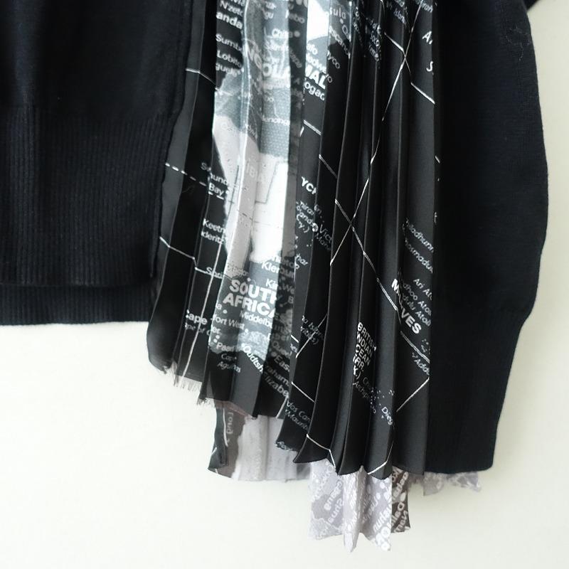 極美品　sacai サカイ　バックプリーツ　長袖シャツ　ブラック 17年製　2 極美品 sacai サカイ バックプリーツ 長袖シャツ ブラック 17年