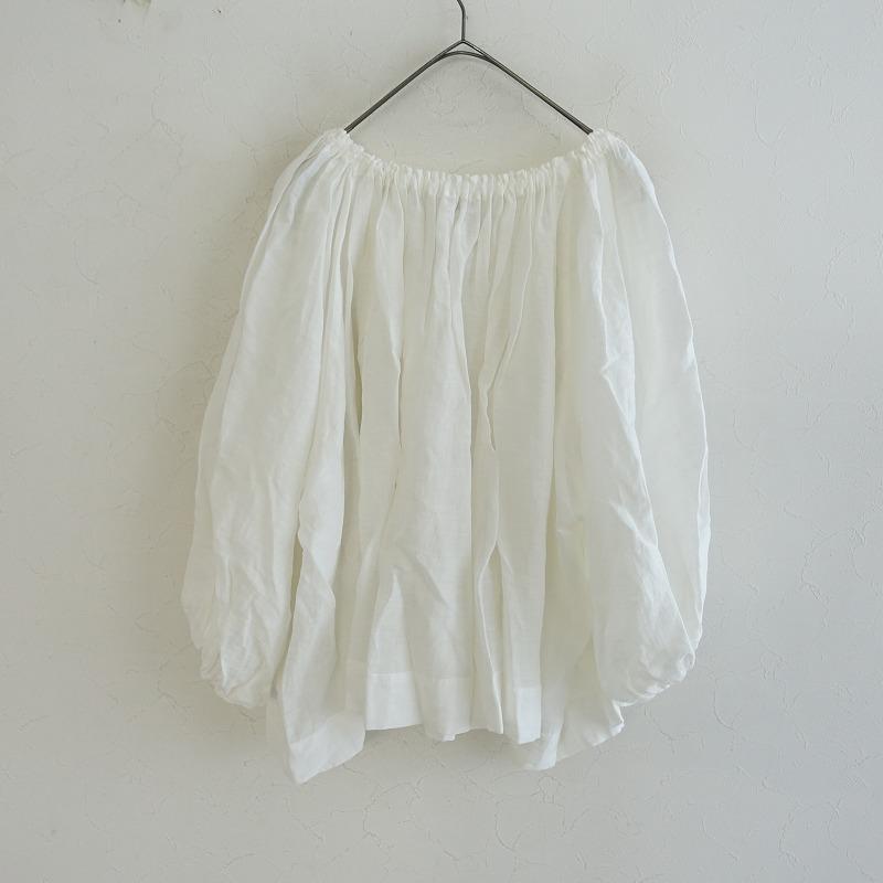 Hug o war（ハグオーワー） *リネンギャザーブラウス*オフホワイトプル