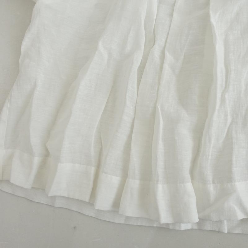 Hug o war（ハグオーワー） *リネンギャザーブラウス*オフホワイトプル