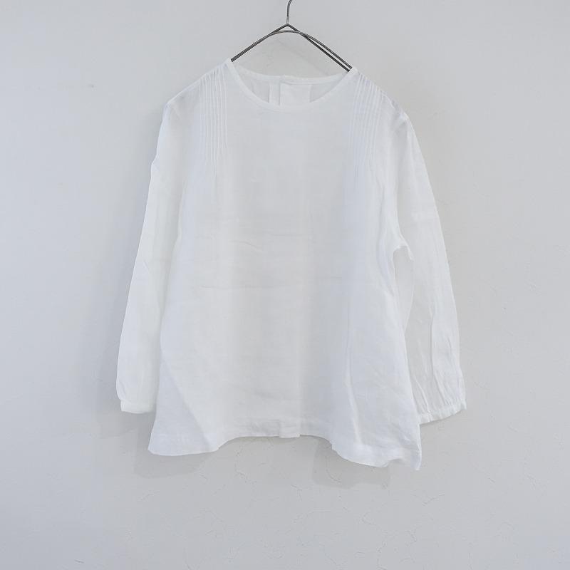 リゼッタ Lisette *ピンタックリネンブラウス*ホワイト麻長袖ブラウス