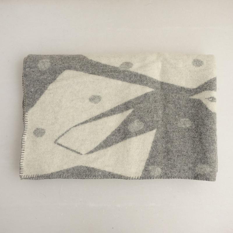 【希少】クリッパン　ミナ ペルホネン　ブランケット TRIP　トリップ　　グレー KLIPPAN/クリッパン エコウール ウール シングルブランケット