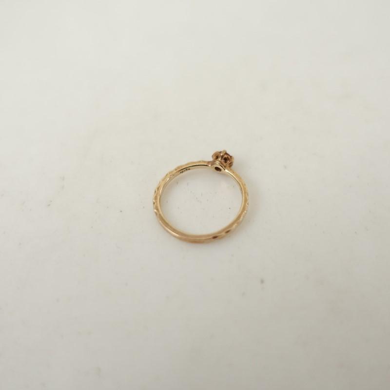 agete ストーン付きゴールドリング(ピンキーリング) agete（アガット） *ピンキーリング*ゴールドピンク天然石ストーン