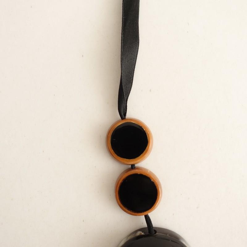 マルニ MARNI *ネックレス*ブラックブラウンリボンサークルモチーフ