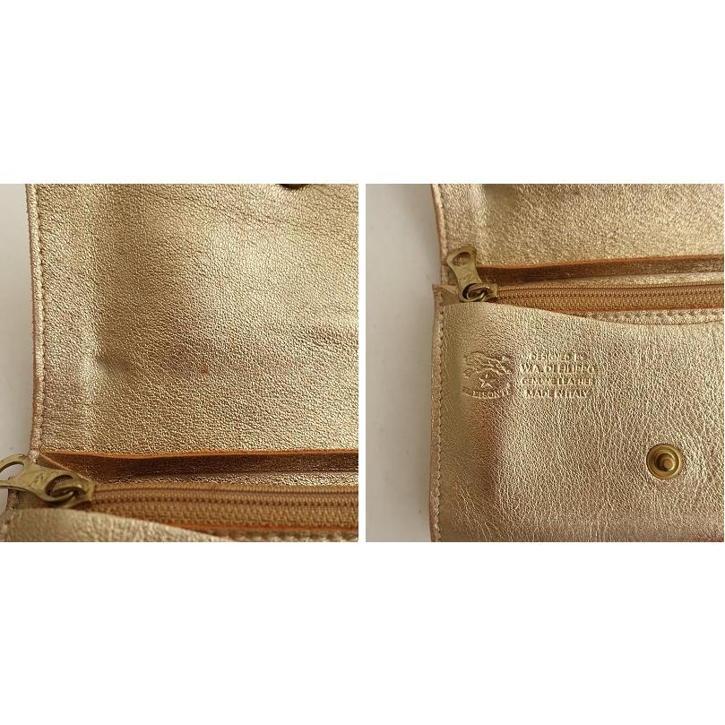 定価4.5万】イルビゾンテ IL BISONTE *レザー 二つ折り財布*シャンパン