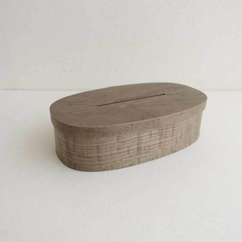 美品】井藤昌志 *TISSUE BOX イタヤカエデ 草木染め*グリーングレー