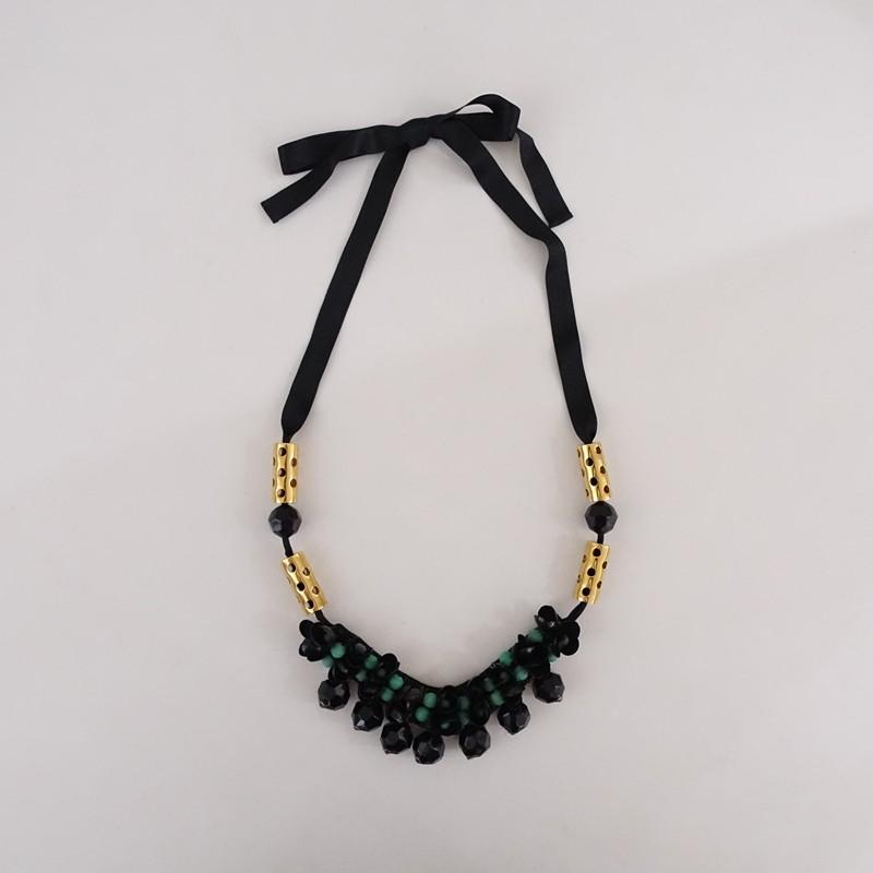 MARNI　ビーズペンダント　ネックレス マルニ MARNI *ネックレス*ブラックグリーンゴールドビーズ