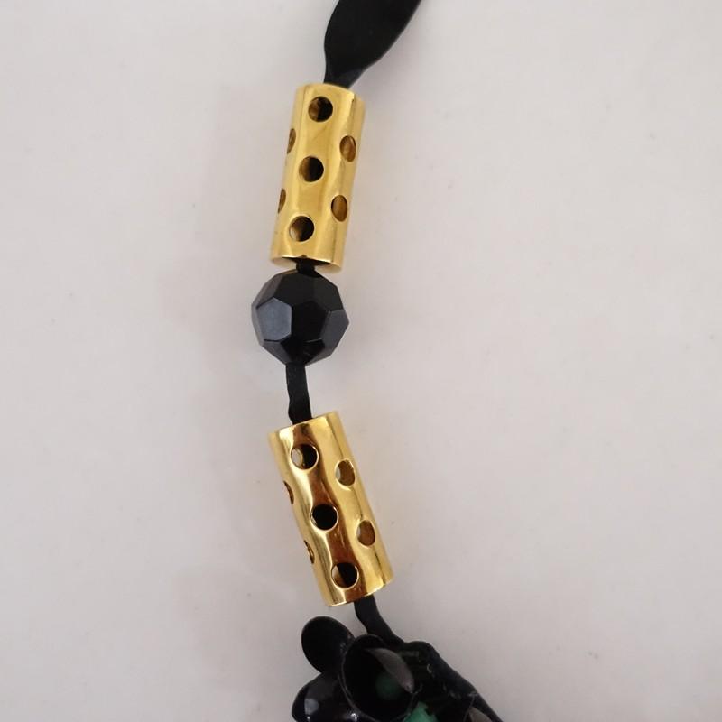 マルニ MARNI *ネックレス*ブラックグリーンゴールドビーズ