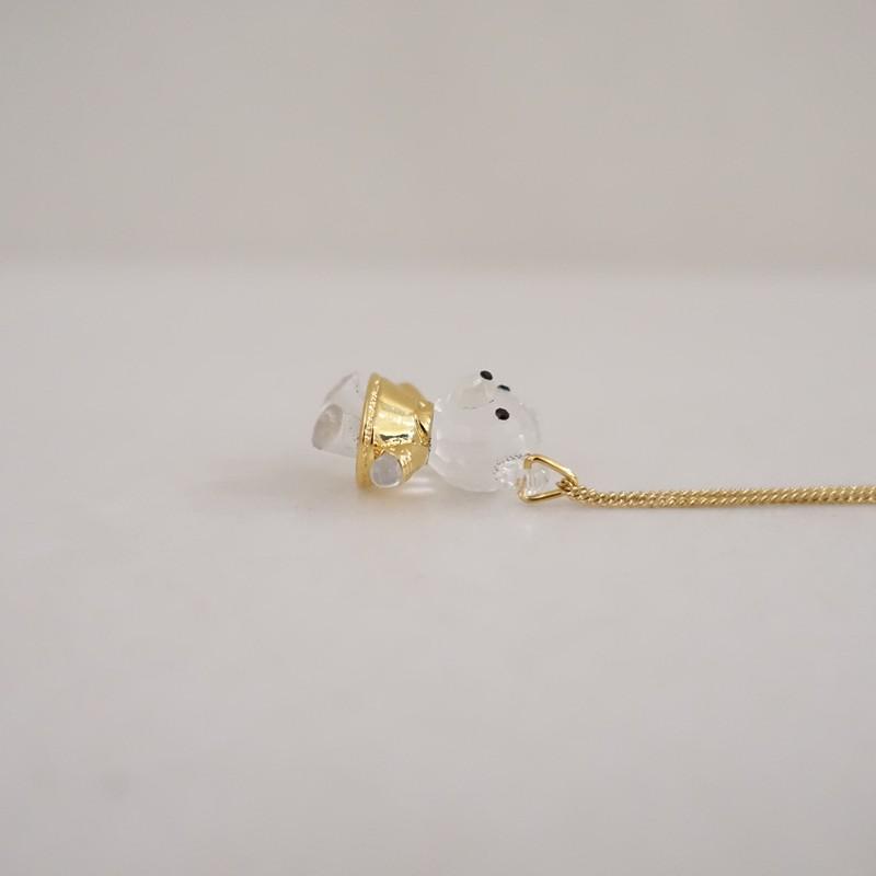 SWAROVSKI スワロフスキー *クマ ネックレス*ゴールドクリアクリスタル