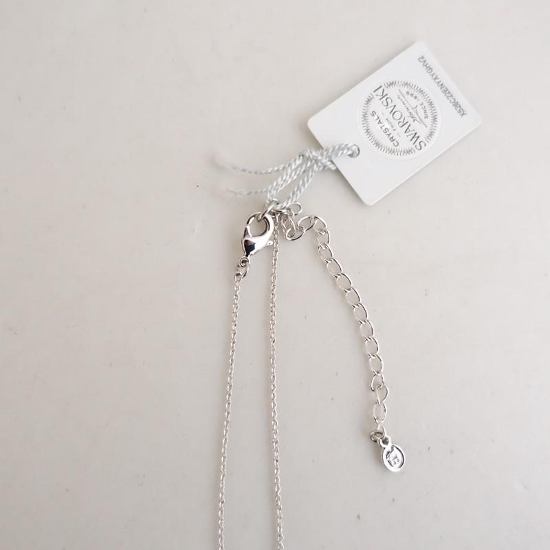 SWAROVSKI】ネックレス シルバー ダブルサークル クリスタル 46cm 