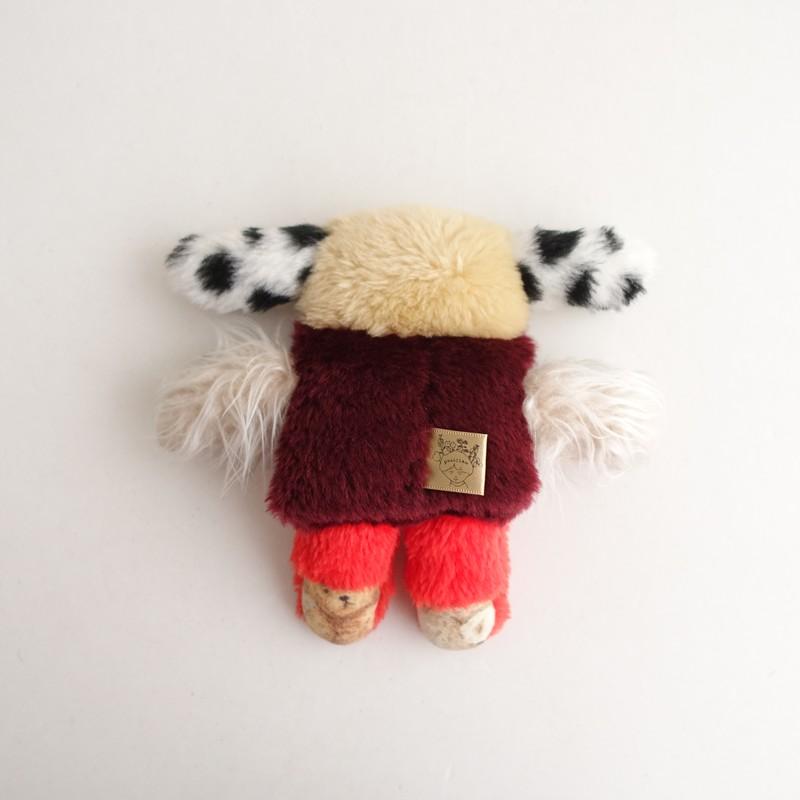 【美品】メゾンドールズサン MAISON DOLLSSAN *ぬいぐるみ*ボルドーレッドベージュハンドメイドインテリア(ac30-2512-207)【03A62】_1