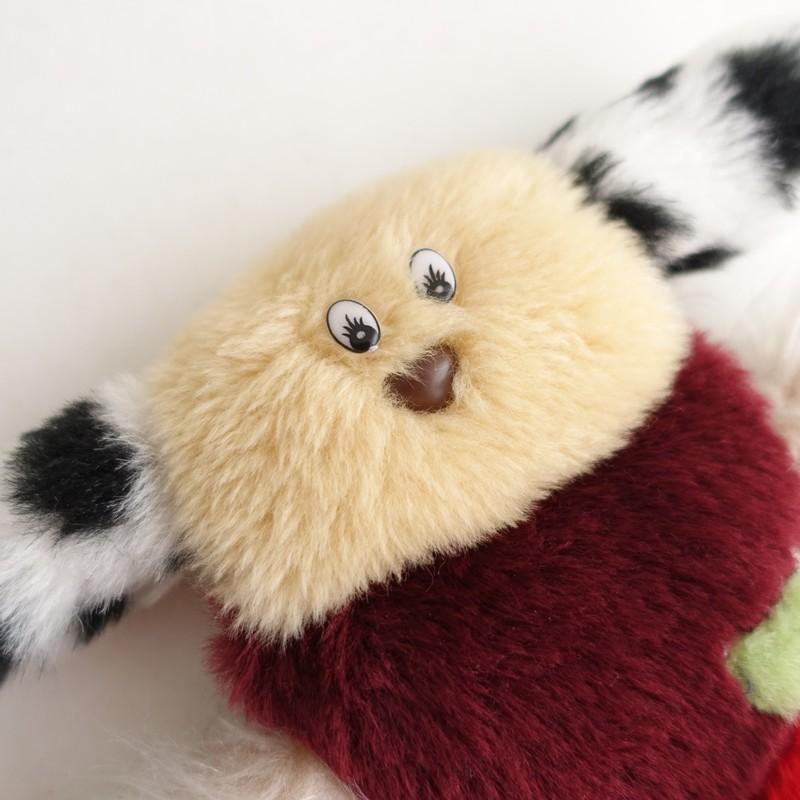 【美品】メゾンドールズサン MAISON DOLLSSAN *ぬいぐるみ*ボルドーレッドベージュハンドメイドインテリア(ac30-2512-207)【03A62】_3