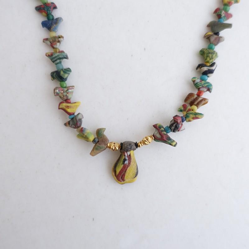 ☆ *中世モザイクビーズ 中近東5〜6世紀 島トンボ ネックレス*K18