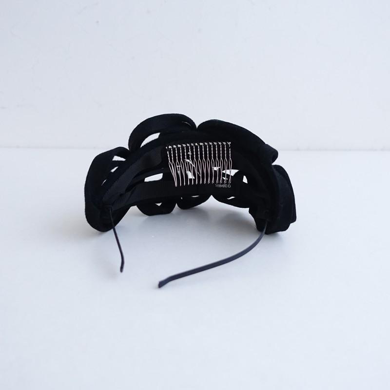 Himeo Chapeau *カチューシャ*ブラックフェルトアクセサリー中間ヒメオ