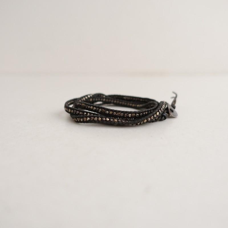 【新品未使用品】ChanLuu チャンルー SV925 ブレスレット 天然ダイヤ CHAN LUU チャンルー *ラップ ブレスレット*ブラックシルバーレザー革
