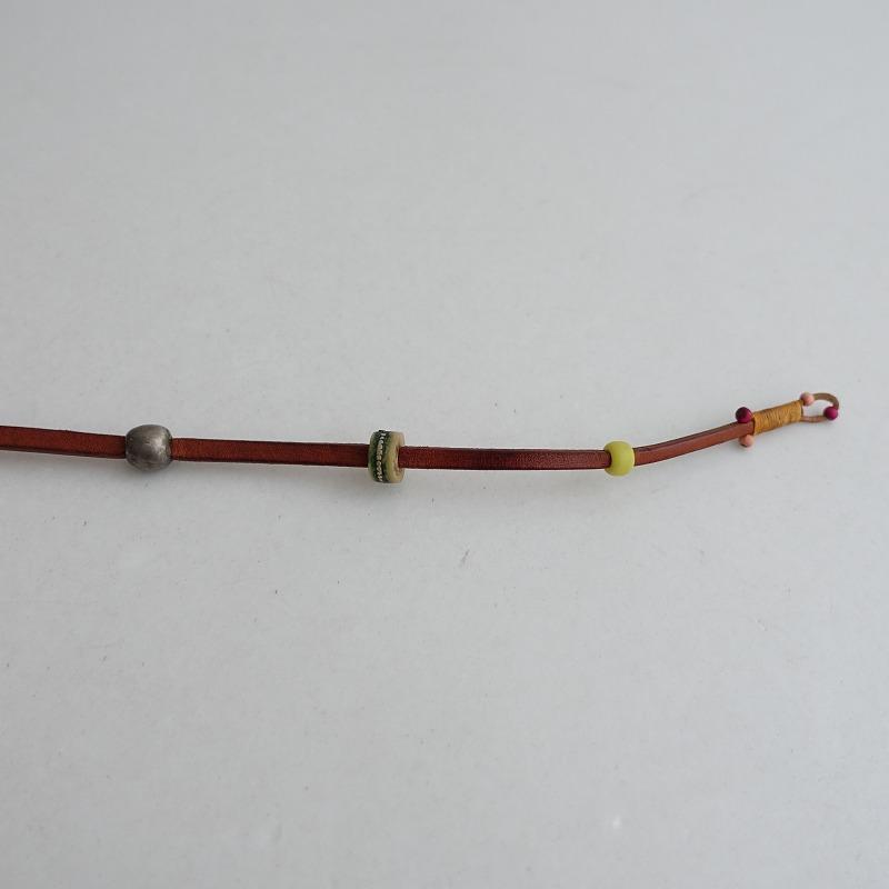 HENRY CUIR（アンリークイール） *二連ビーズブレスレット*レザー皮革