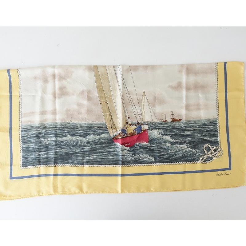 ラルフローレン Ralph Lauren *大判シルクスカーフ 85×85cm*黄色