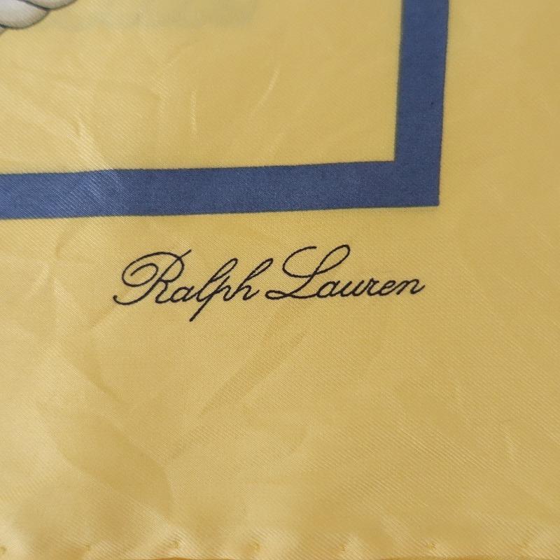 ラルフローレン Ralph Lauren *大判シルクスカーフ 85×85cm*黄色