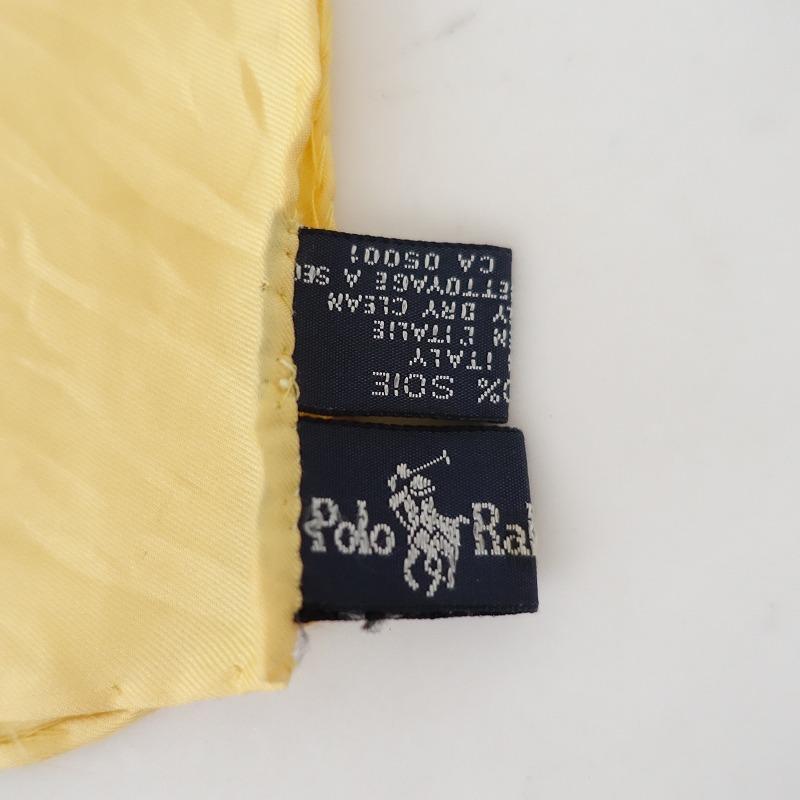 ラルフローレン Ralph Lauren *大判シルクスカーフ 85×85cm*黄色