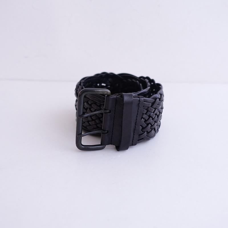 KENZO ケンゾー *レザーメッシュベルト*ブラウンブラックレザー 