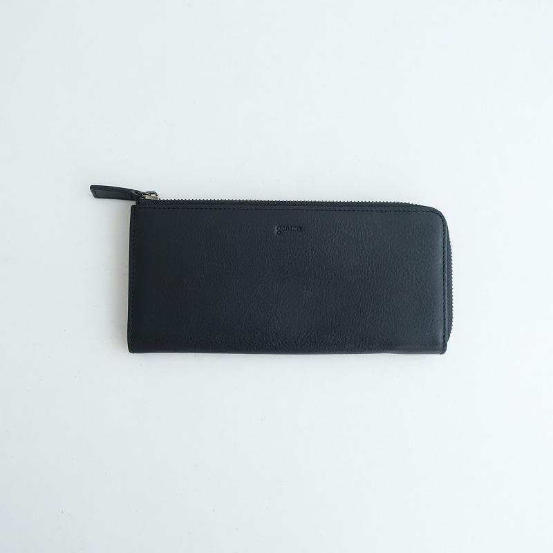 美品】定価2.3万/ゲンテン genten *L字ファスナー長財布*財布ブラック 