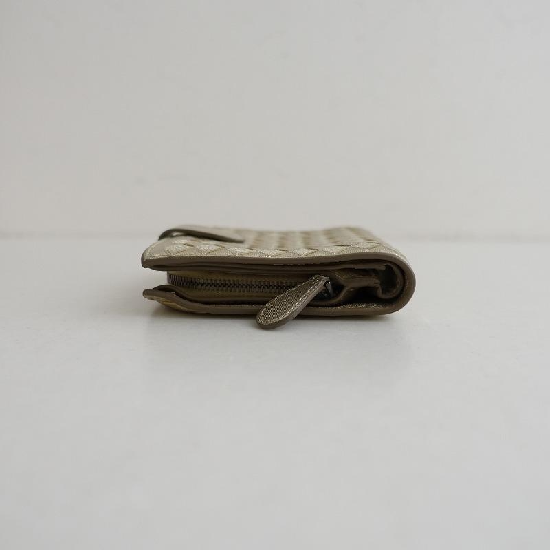 ボッテガヴェネタ BOTTEGA VENETA *2つ折り財布*革シャンパンゴールド