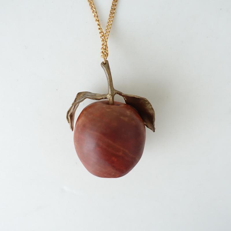 レナード ビジュー RENARD BIJOUX *ネックレス リンゴ*レッドブラウン 