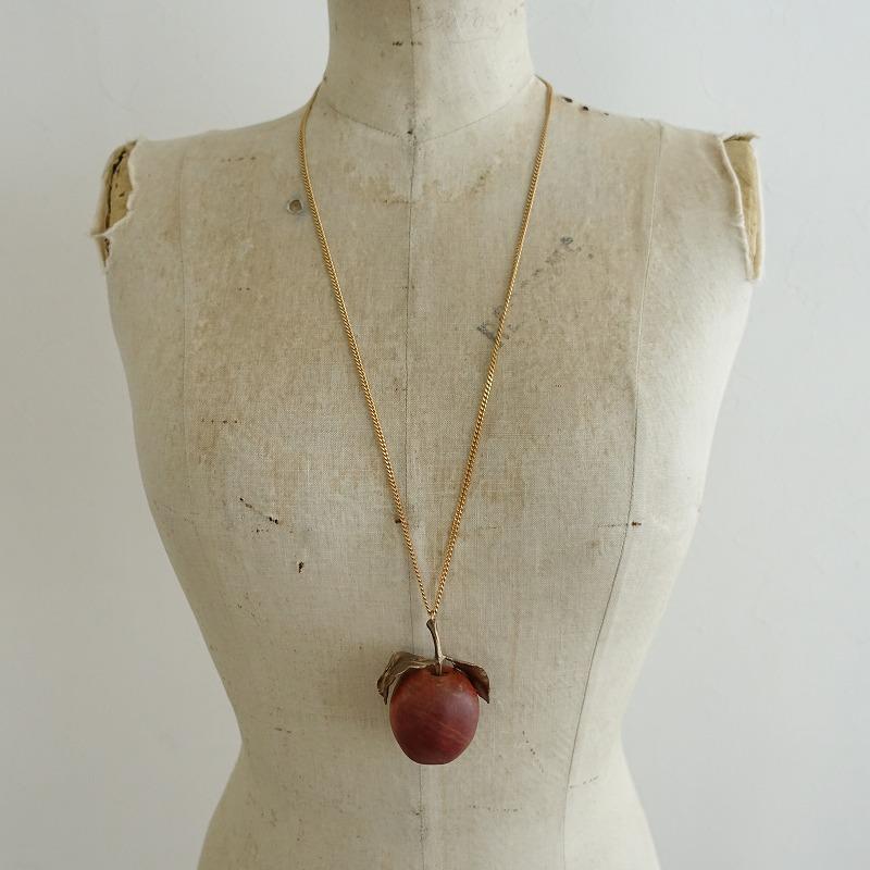レナード ビジュー RENARD BIJOUX *ネックレス リンゴ*レッドブラウン 