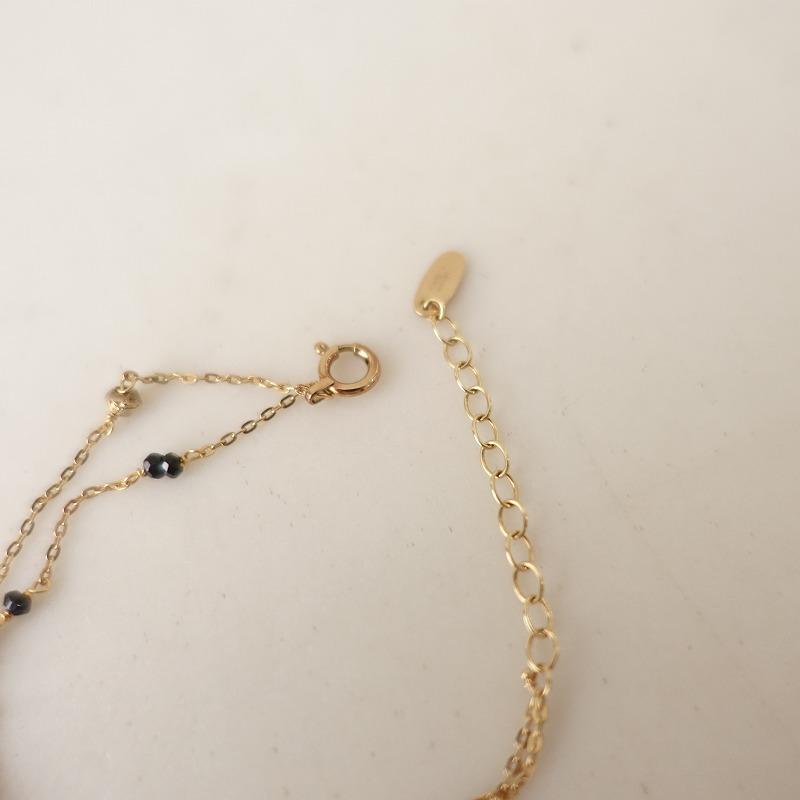 KAORU（カオル） *ブラックスピネル ブレスレット K10*ゴールド金色黒 
