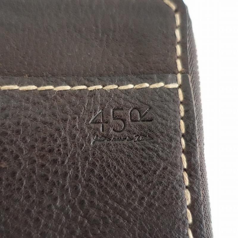 45R ハンドメイド　レザー　パスポートケース　ダークブラウン　革 45R（フォーティファイブアール） 【定価5.5万】45R *ハンドメイドの