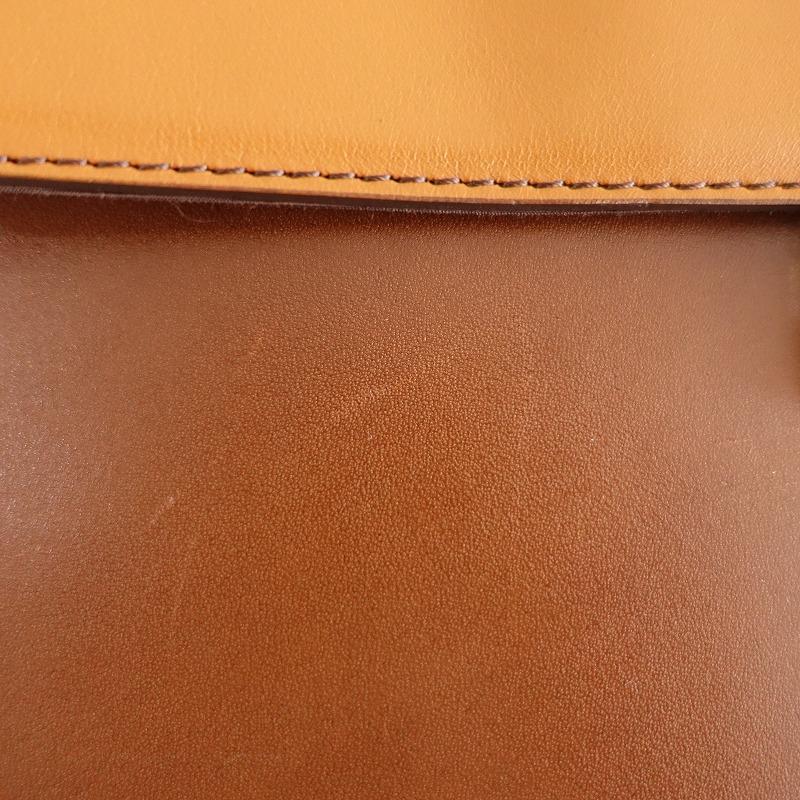 良品◎ポールスチュアート　ハンドバッグ　キャンバス　レザー　オレンジ　茶色 良品◎ポールスチュアート ハンドバッグ キャンバス レザー