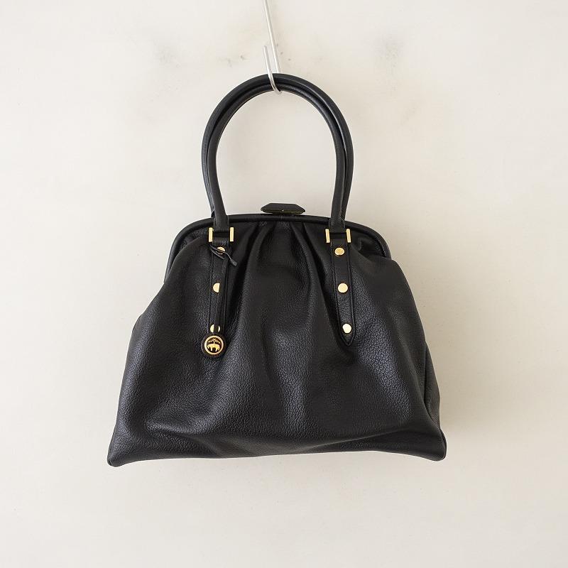 BROOKS BROTHERS（ブルックスブラザーズ） *レザーがま口ハンドバッグ 